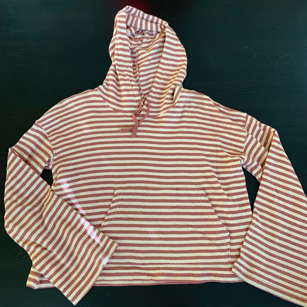 Roxy boho beach vibes hoodie pullover rust brown white size xs / small? - Picture 1 of 8
